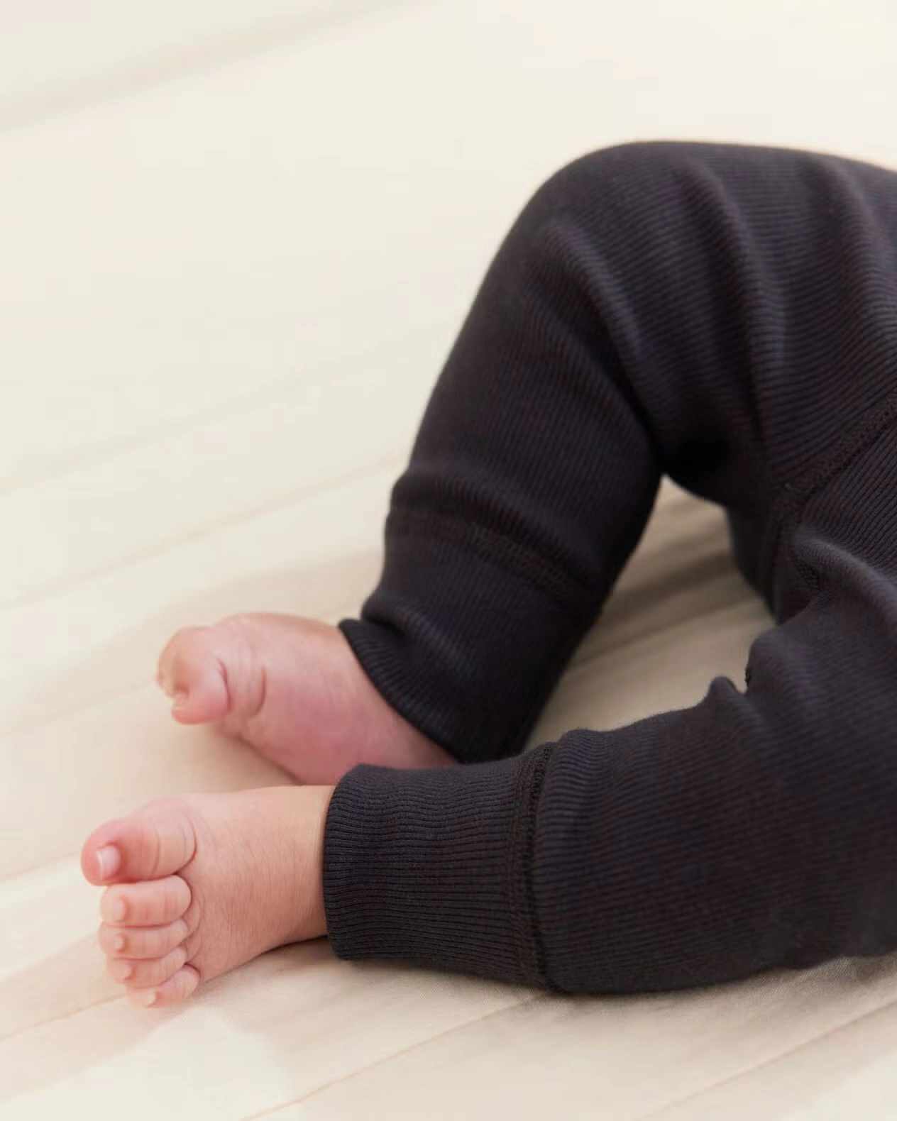 Baby Ribbed Leggings Soft Black