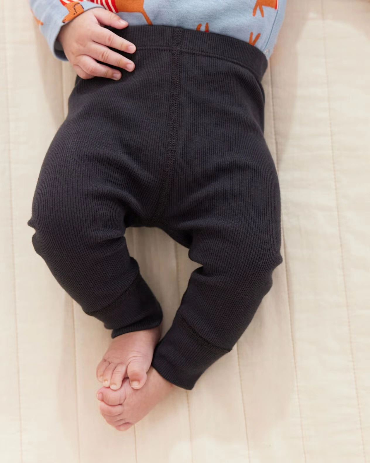 Baby Ribbed Leggings Soft Black