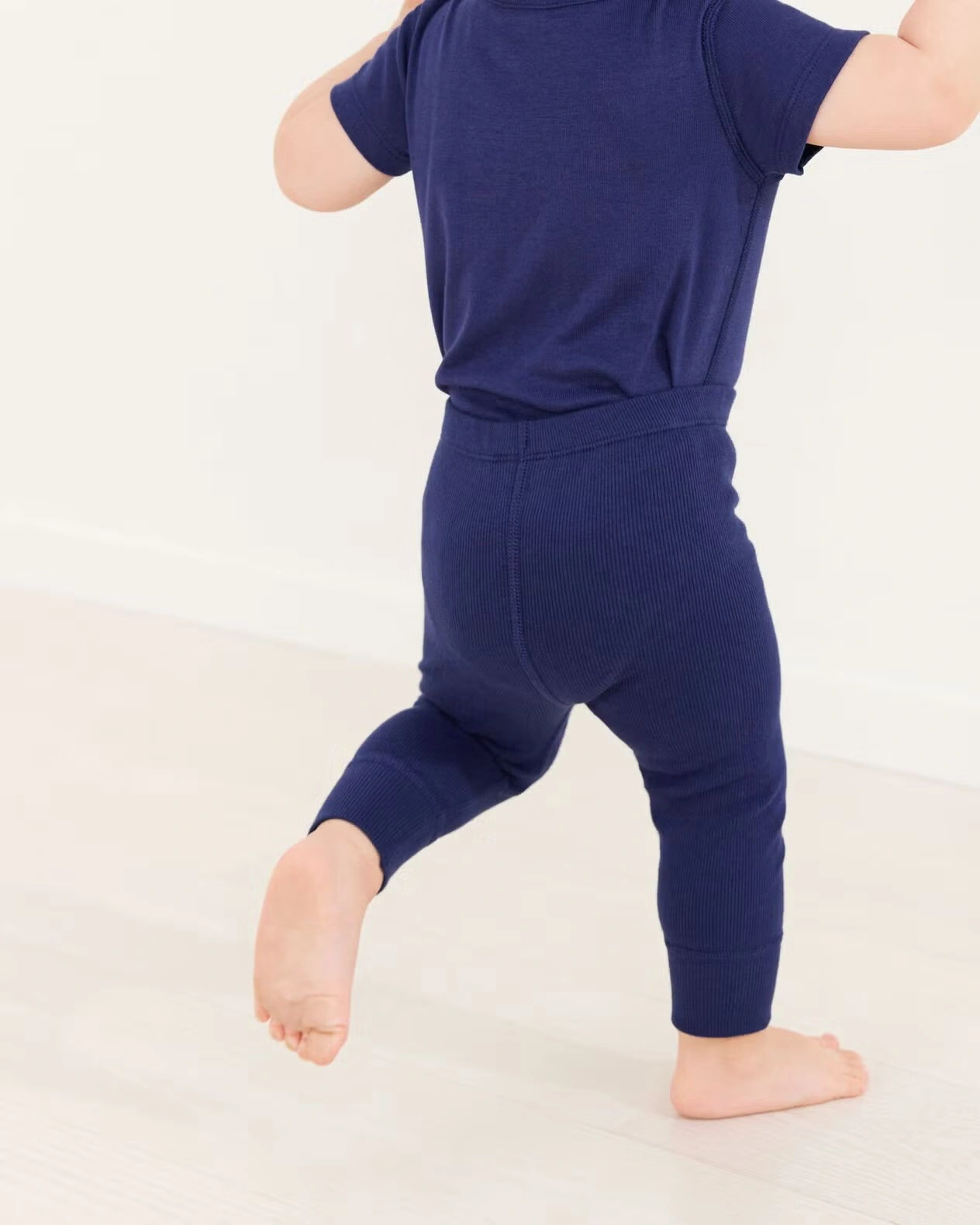 Baby Ribbed Leggings Navy Blue