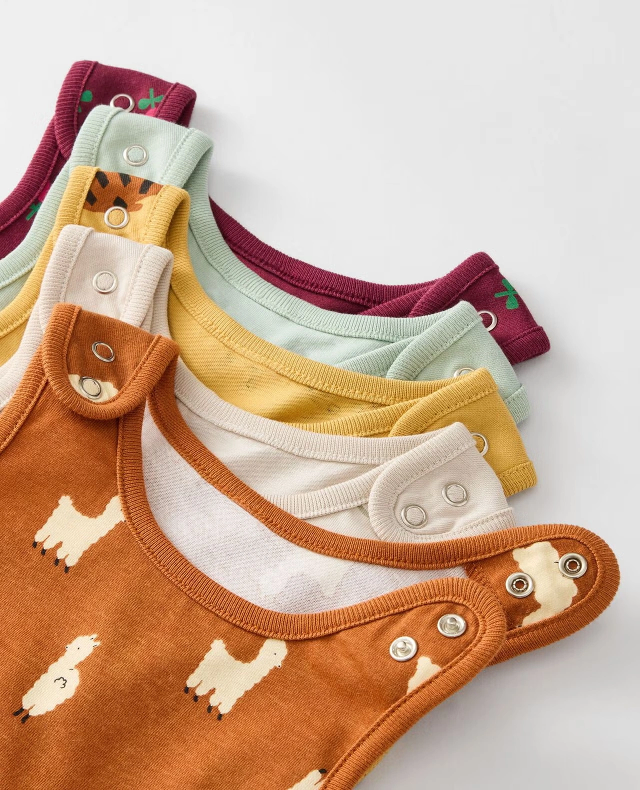 Baby Long Sleeve T-Shirt & Overalls Set Clementine on Seafoam