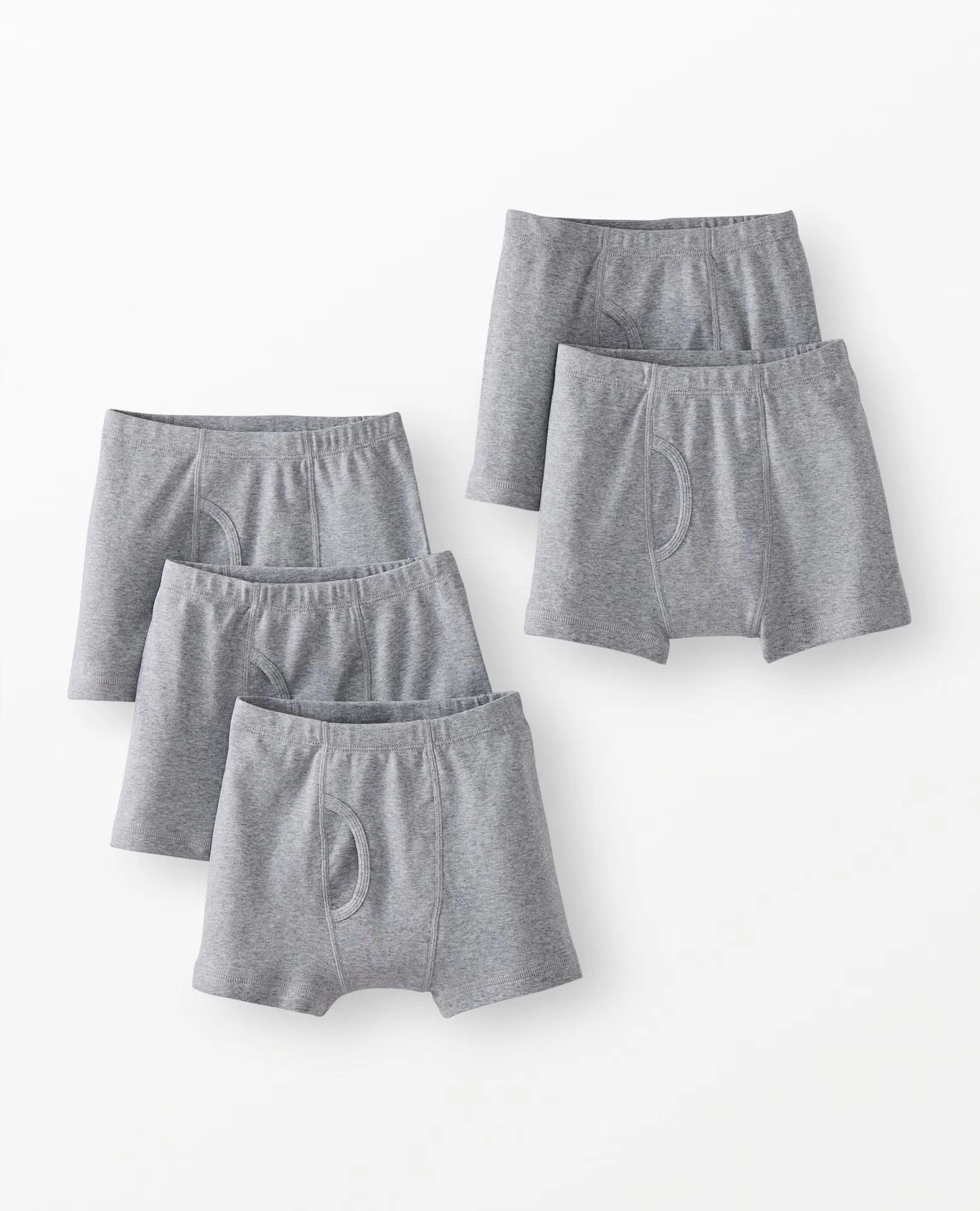 5-Pack Organic Cotton Boxer Briefs Heather Grey