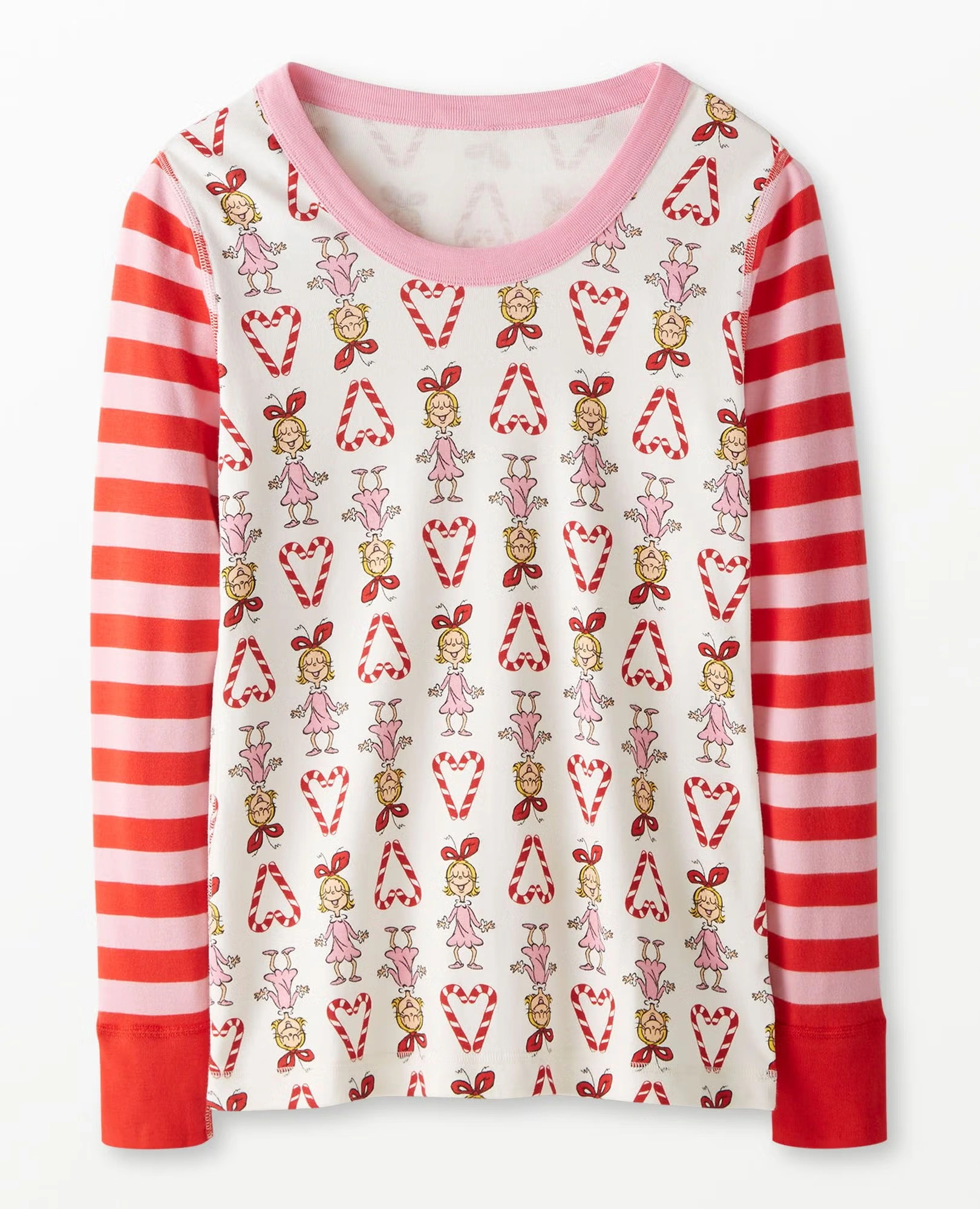 Women's Dr. Seuss Grinch Pajama Top Cindy Lou Who Candy Cane