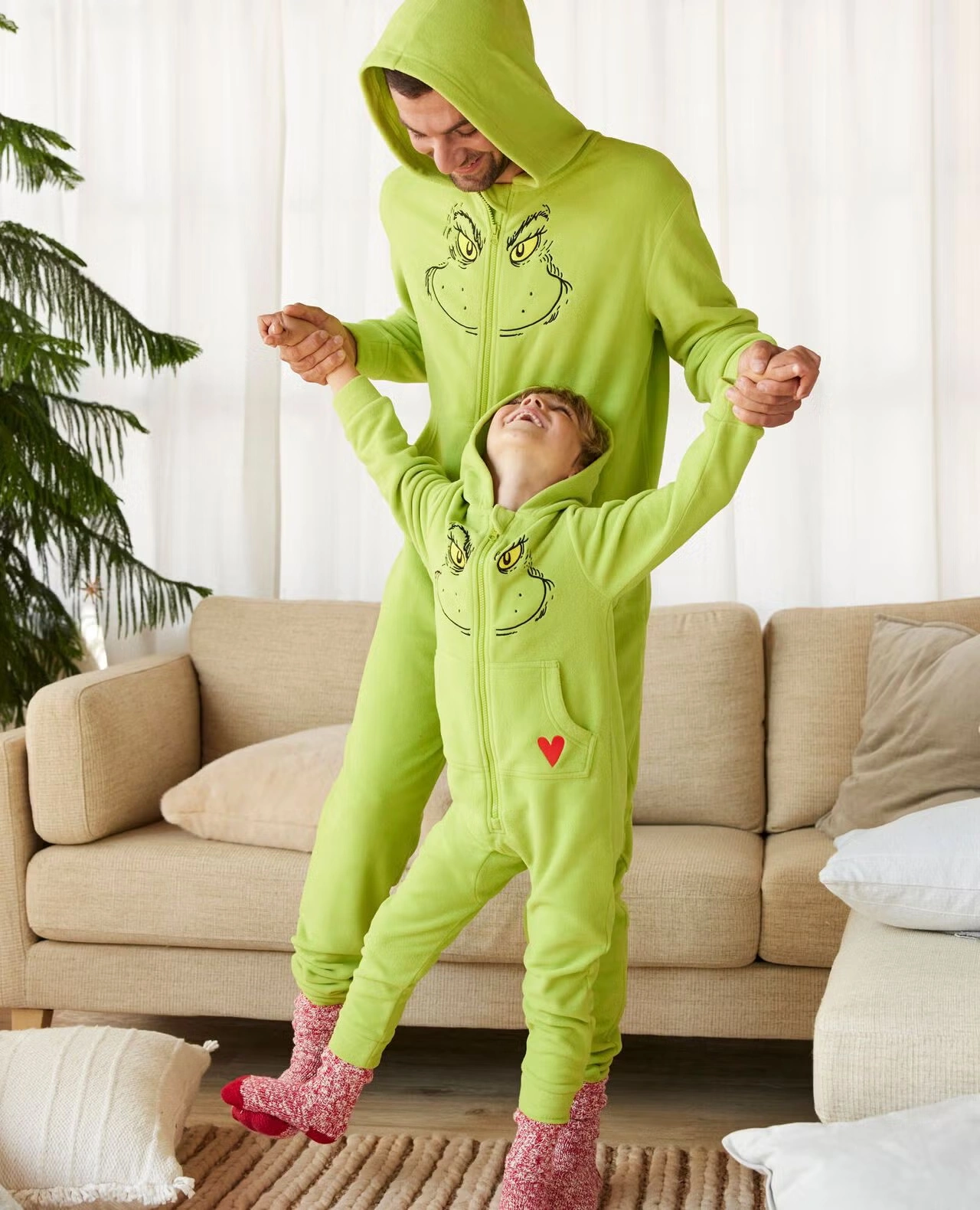 Kids Dr. Seuss Grinch Costume Fleece Jumpsuit Grinch 4 Kids Dr. Seuss Grinch Costume Fleece Jumpsuit Grinch