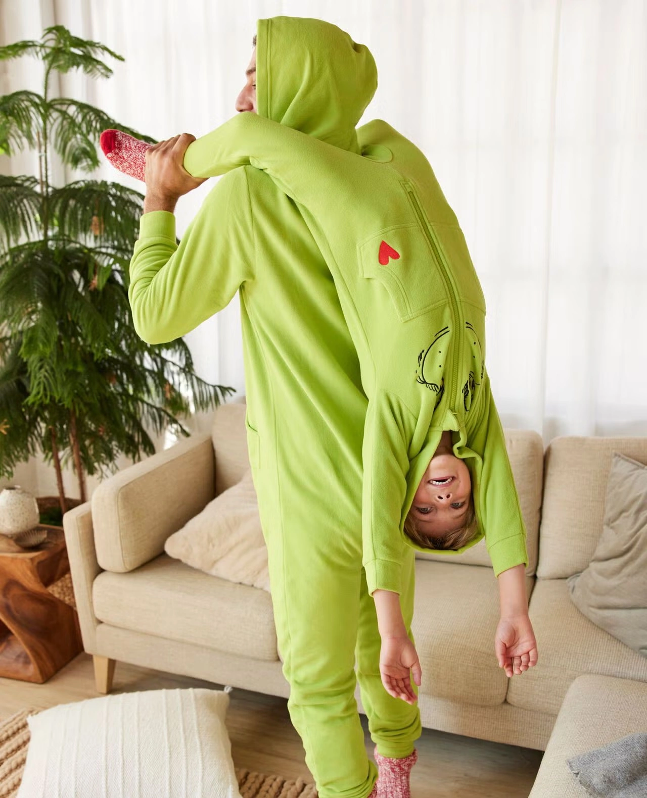 Kids Dr. Seuss Grinch Costume Fleece Jumpsuit Grinch 6 Kids Dr. Seuss Grinch Costume Fleece Jumpsuit Grinch