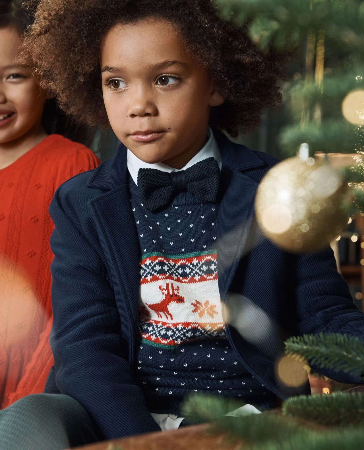 Holiday Sweater Dear Deer on Navy