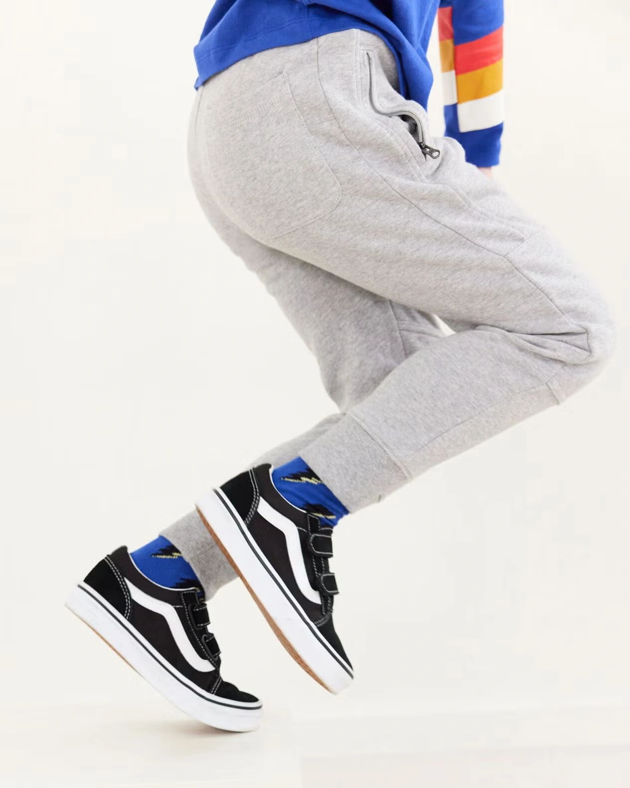 Slim Fit French Terry Double Knee Sweatpants Heather Grey