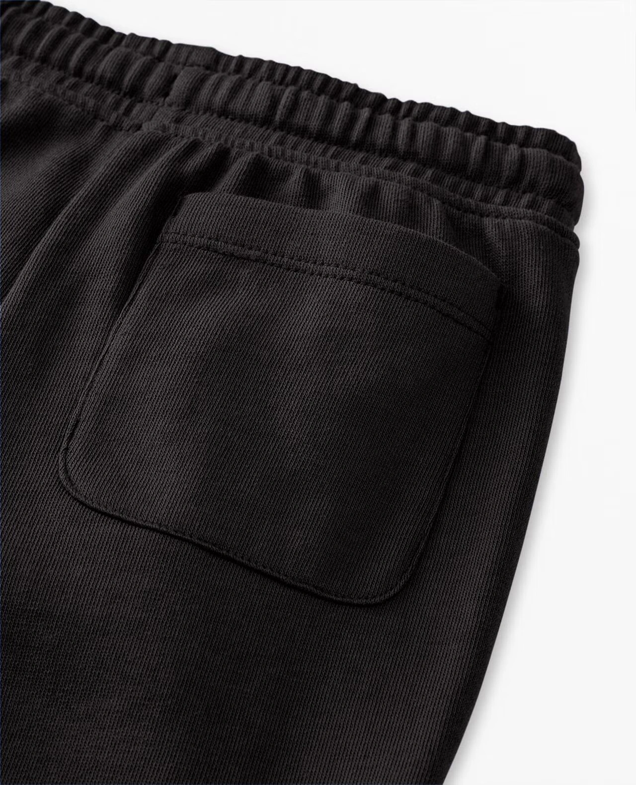 Slim Fit French Terry Double Knee Sweatpants Black