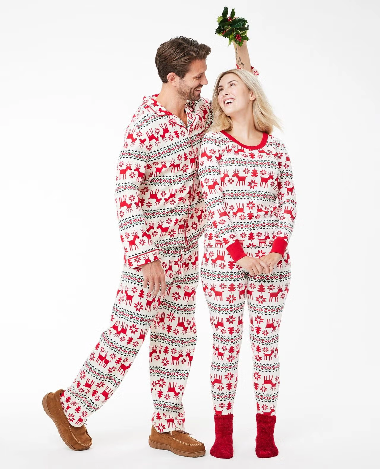 Women's Holiday Long John Pajama Pants Dear Deer