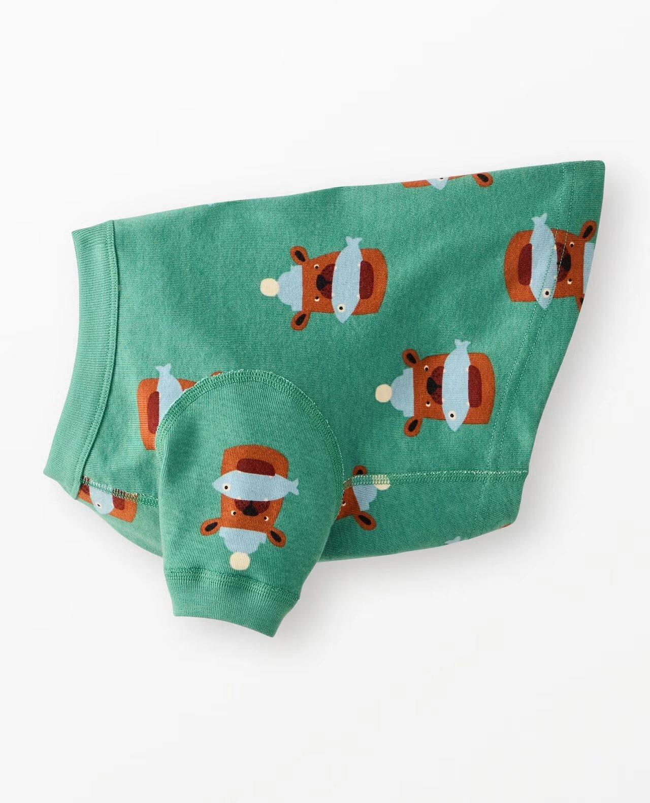 Holiday Dog Pajamas Fresh Catch on Bottle Green