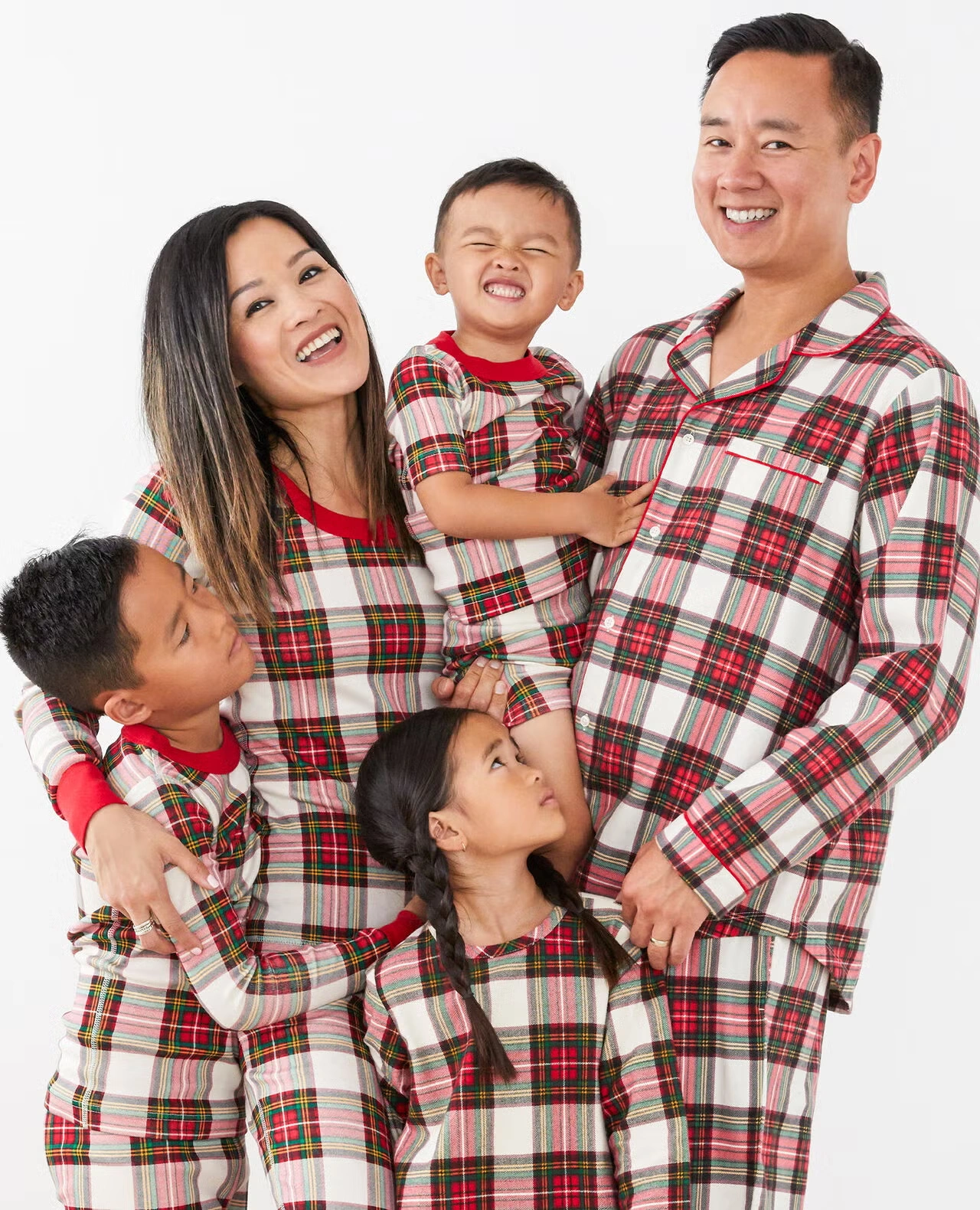 Adult Holiday Long John Pajama Top Family Holiday Plaid