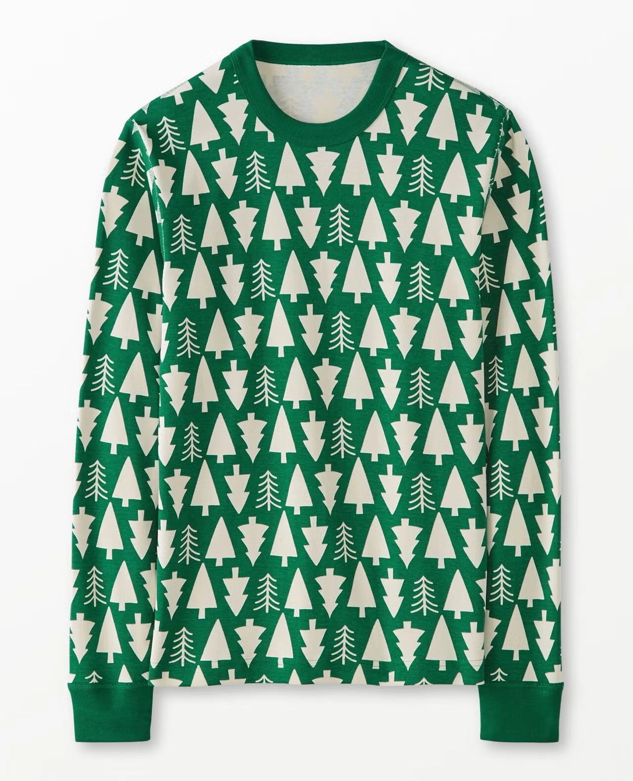 Adult Holiday Long John Pajama Top Winter Green