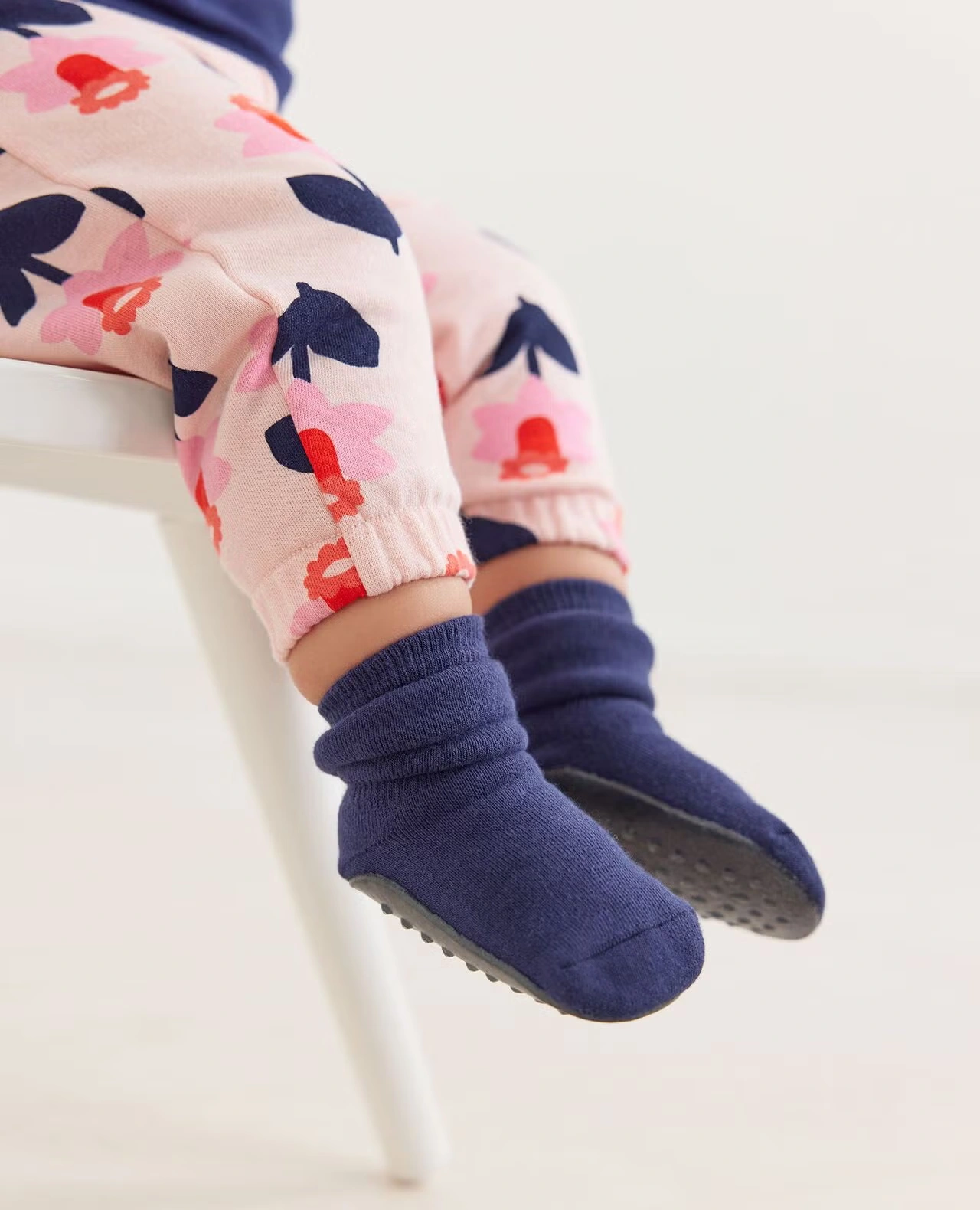 Baby Swedish Grip Sock Slipper Navy Blue