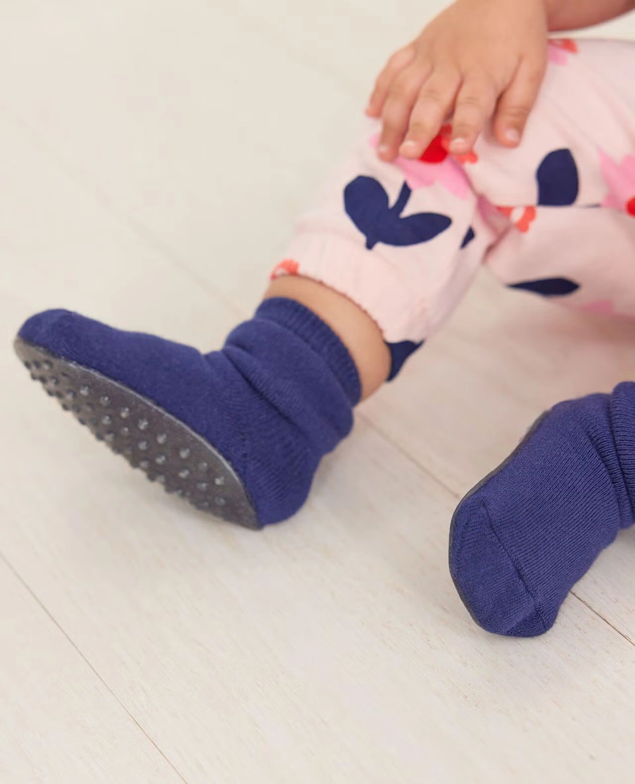 Baby Swedish Grip Sock Slipper Navy Blue 3 Baby Swedish Grip Sock Slipper Navy Blue