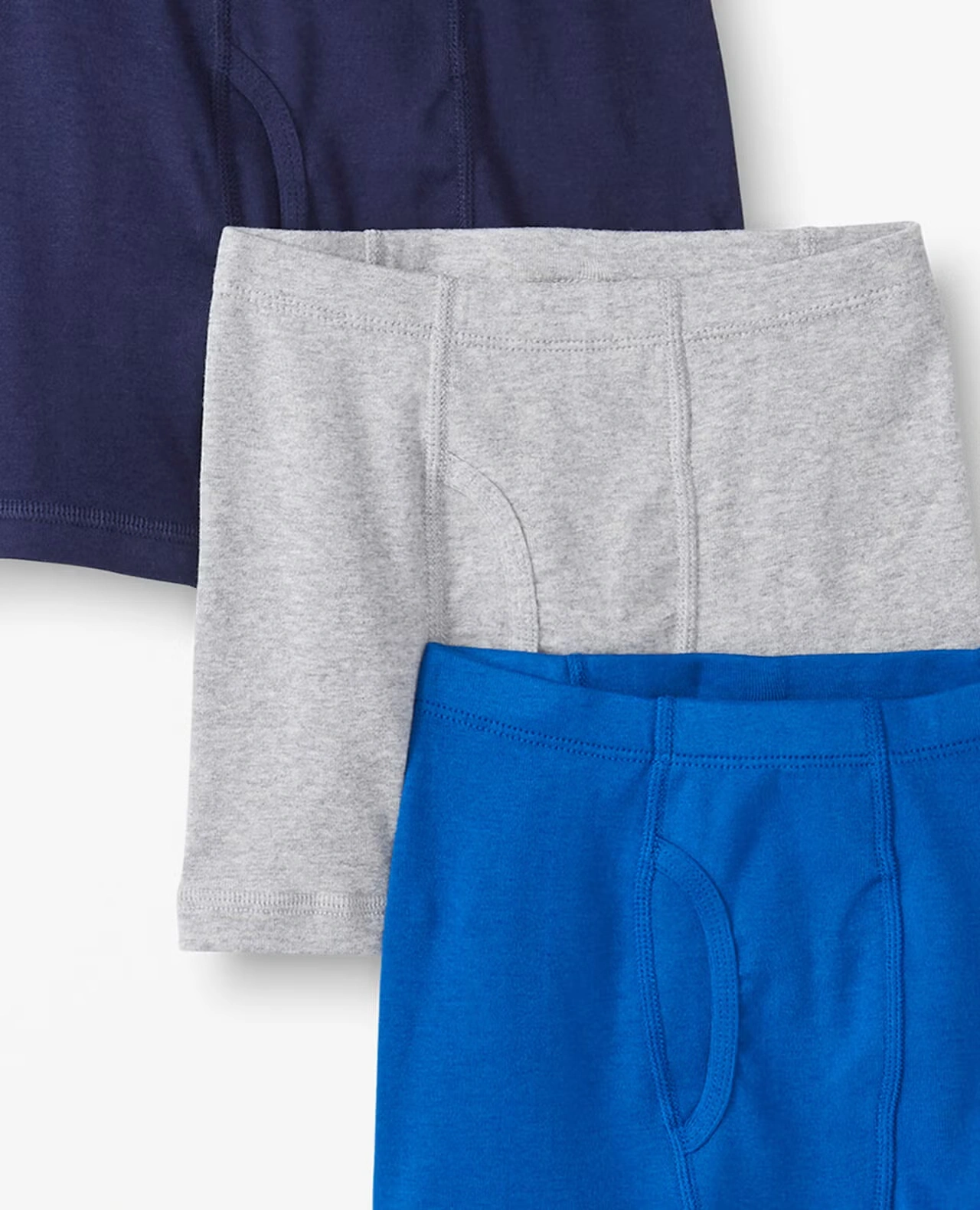 3-Pack Organic Cotton Boxer Briefs Navy/Heather Grey/Baltic