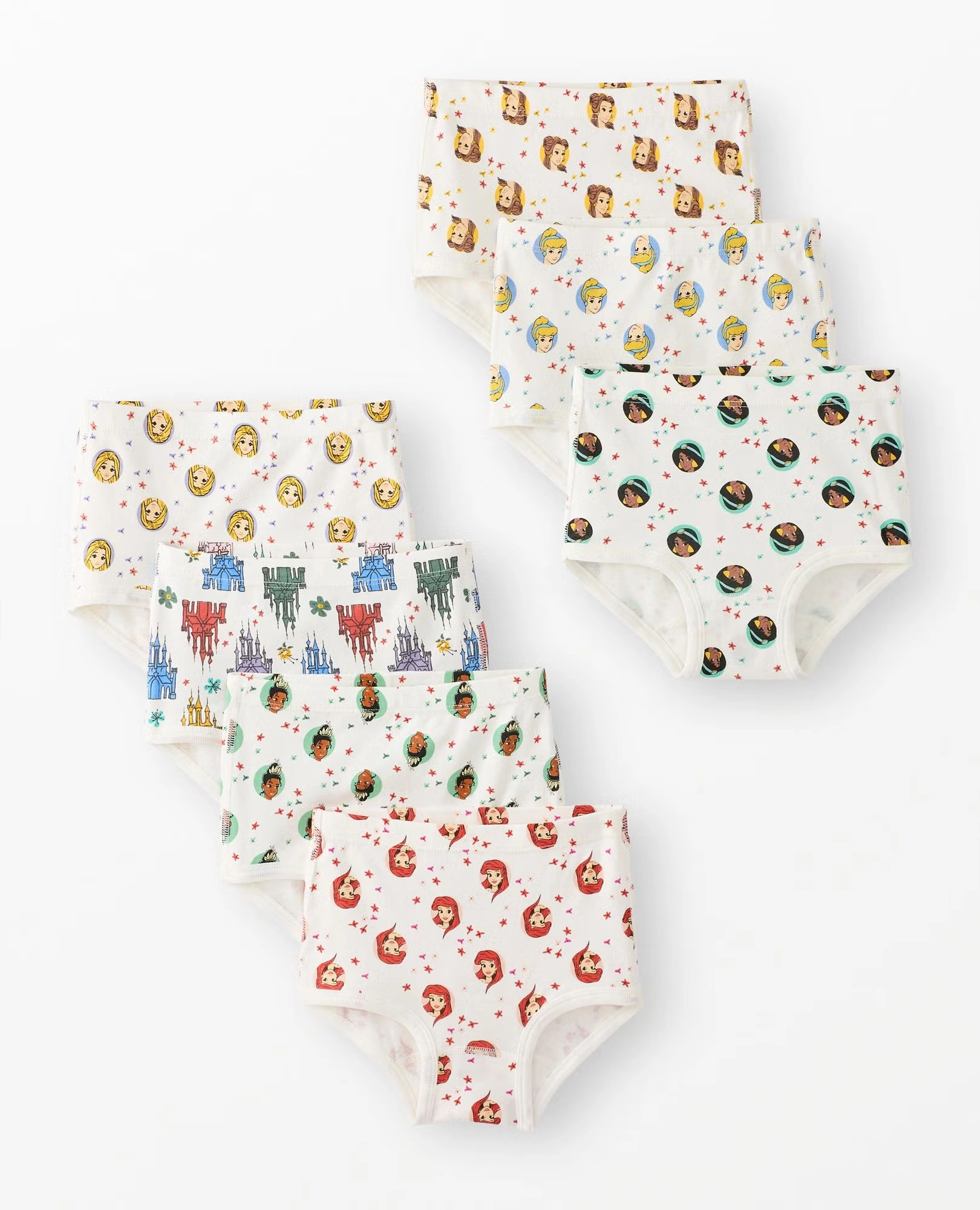 7-Pack Disney Princess Organic Cotton Classic Underwear Multi-Princess Unders 7pk