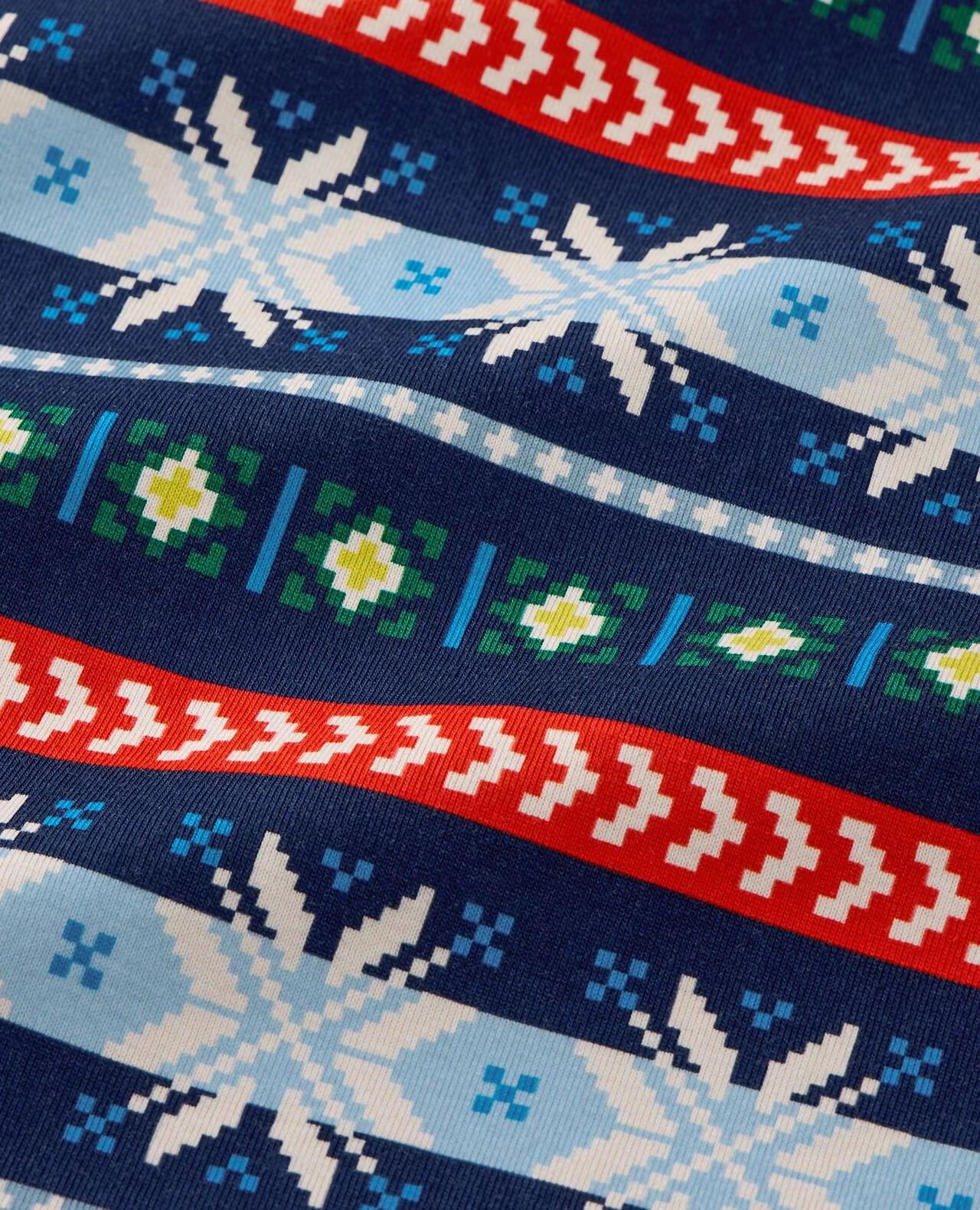 Women's Holiday Long John Pajama Top Scandi Snowflake Fairisle