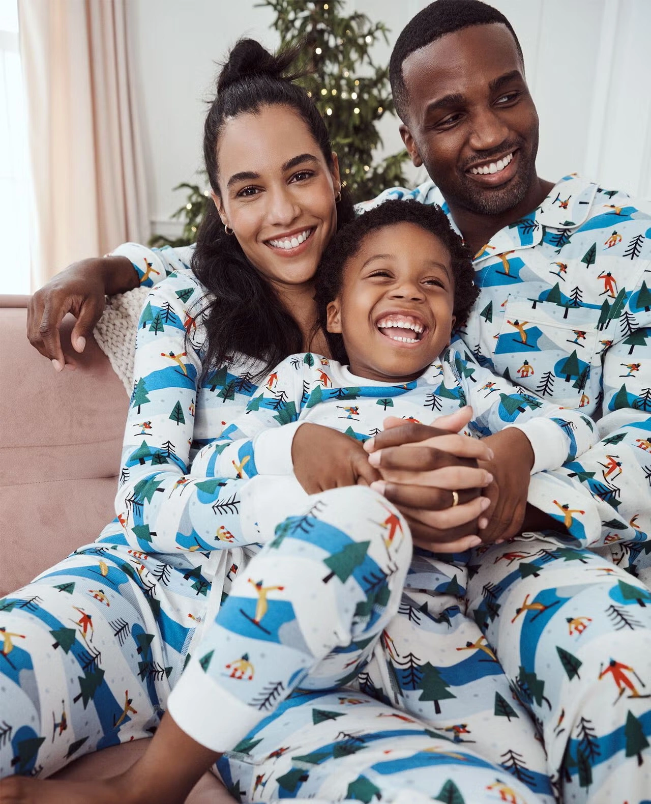 Women's Holiday Long John Pajama Top Ski Slope