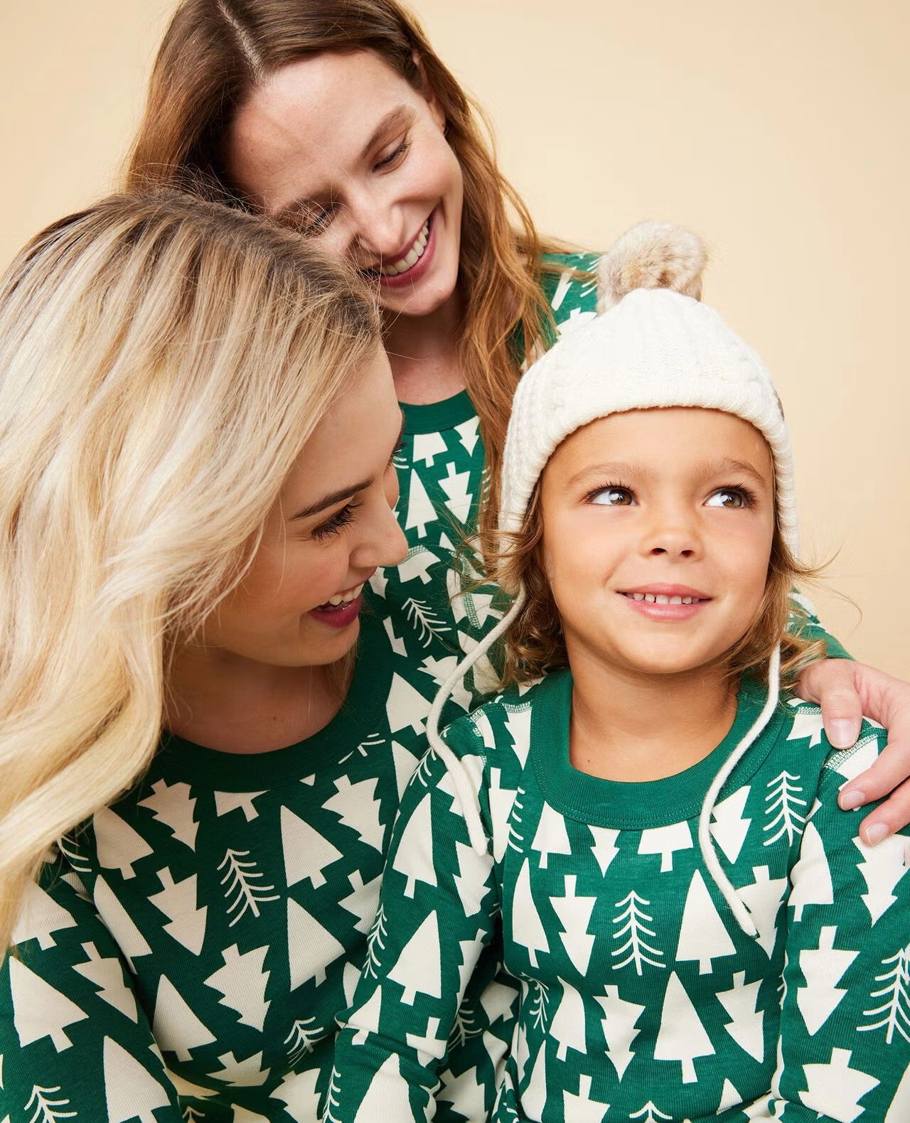 Women's Holiday Long John Pajama Top Winter Green