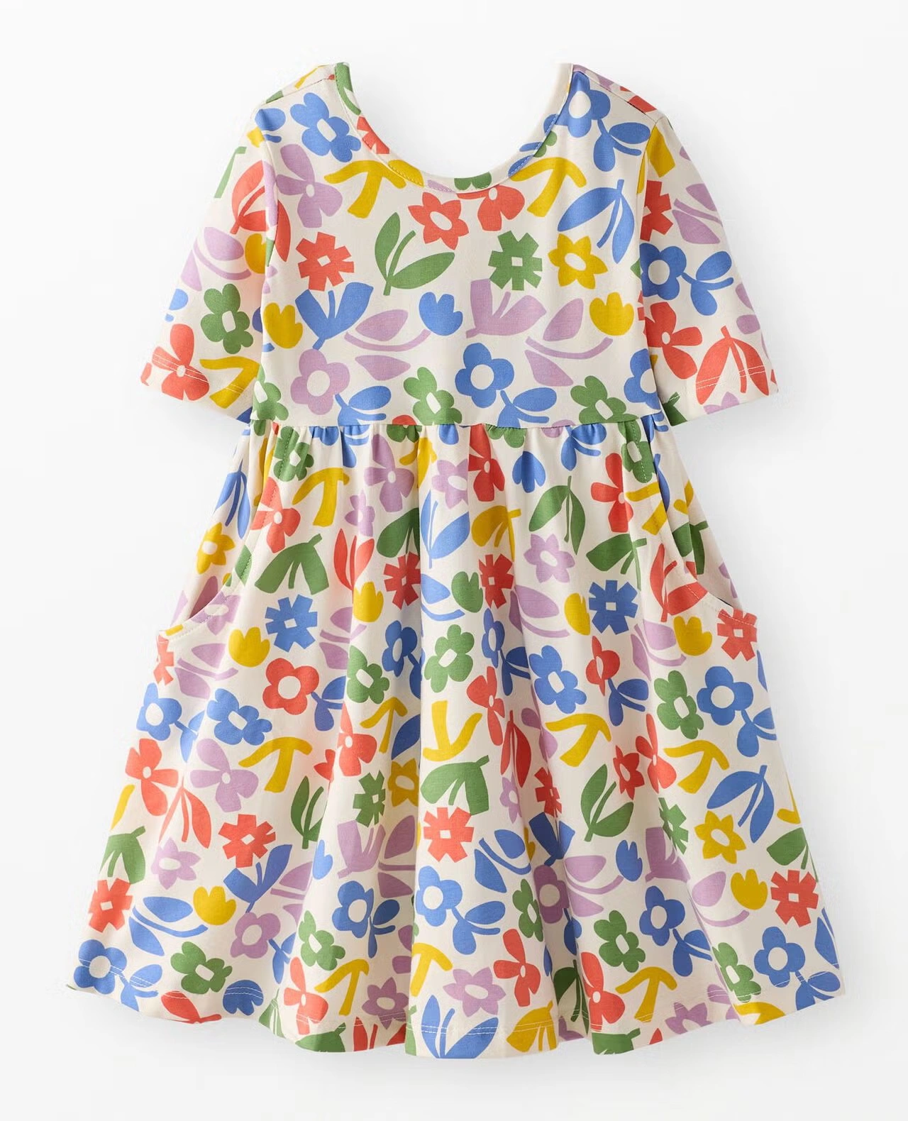 Skater Dress with Pockets Picking Flowers
