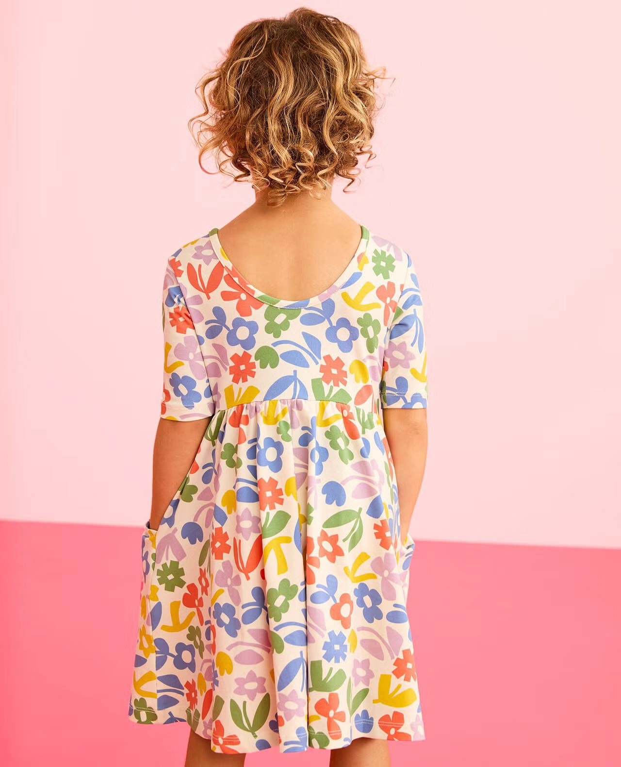 Skater Dress with Pockets Picking Flowers